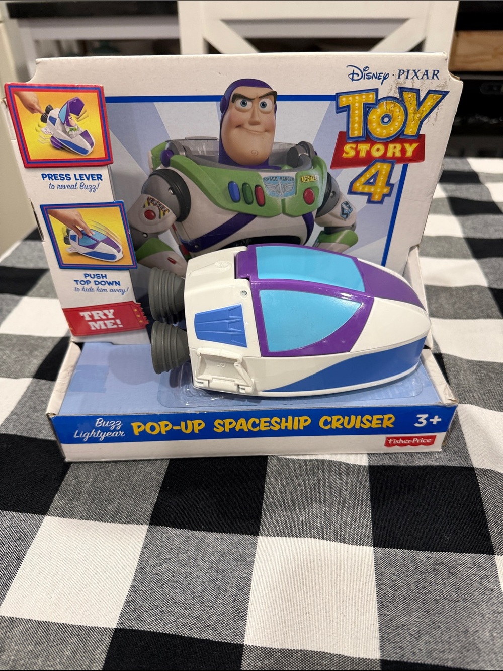 Fisher-Price Buzz Lightyear Pop-Up Spaceship Cruiser - White, Purple, Blue, Teal
